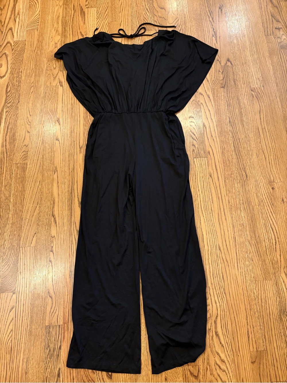 Trina Turk Black Wide-Leg Jumpsuit with Tie Back